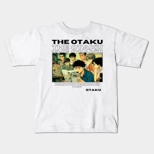 The Otaku, Pop Culture, Anime lovers, slang, Black text Kids T-Shirt